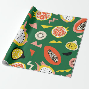 Papier Cadeau Motif sans couture aux fruits tropicaux