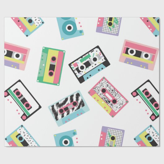Papier Cadeau Motif sans couture avec bandes audio dans style ré (Plat)