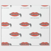 Papier Cadeau Motif sans couture avec bouche de femme avec ferme (Plat)