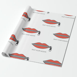 Papier Cadeau Motif sans couture avec bouche de femme avec ferme
