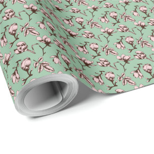 Papier Cadeau Motif sans couture avec bourgeons floraux des arbr
