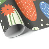 Papier Cadeau motif sans couture avec cactus sur arrière - plan (Coin rond)