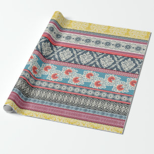 Papier Cadeau Motif sans couture avec carreaux en patchwork.