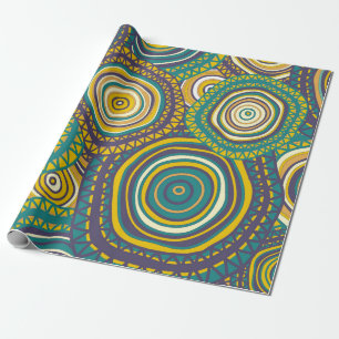 Papier Cadeau Motif sans couture avec cercle ornemental dessiné