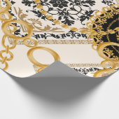 Papier Cadeau Motif sans couture avec chaînes or pierres précieu (Coin)