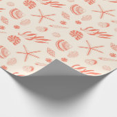 Papier Cadeau Motif sans couture avec coquillages enveloppant pa (Coin)