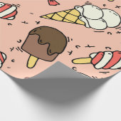 Papier Cadeau Motif sans couture avec crème glacée et lollipopes (Coin)