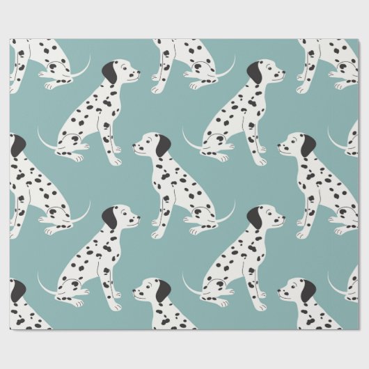 Papier Cadeau Motif sans couture avec dalmate mignon (Plat)