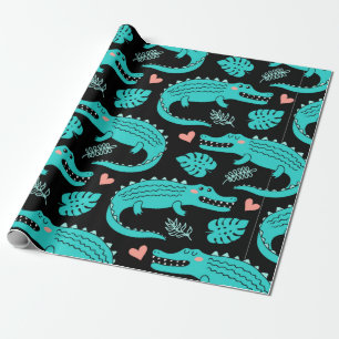 Papier Cadeau Motif sans couture avec de mignons crocodiles de d