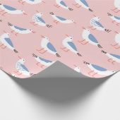 Papier Cadeau Motif sans couture avec de mignons mouettes (Coin)
