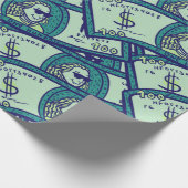 Papier Cadeau motif sans couture avec des billets de dollars (Coin)