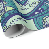Papier Cadeau motif sans couture avec des billets de dollars (Coin rond)