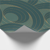 Papier Cadeau Motif sans couture avec des cercles dorés et verts (Coin)