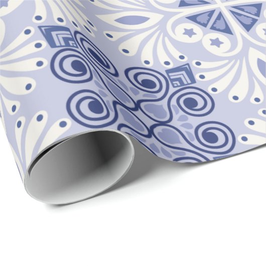 Papier Cadeau Motif sans couture avec des éléments complexes ble (Coin rond)