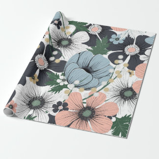 Papier Cadeau Motif sans couture avec des fleurs délicates dessi