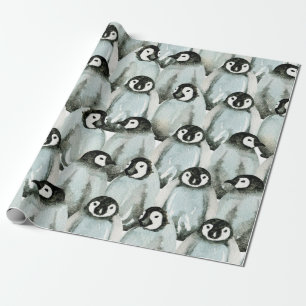 Papier Cadeau Motif sans couture avec des pingouins mignons
