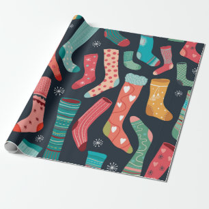 Papier Cadeau Motif sans couture avec différentes chaussettes co