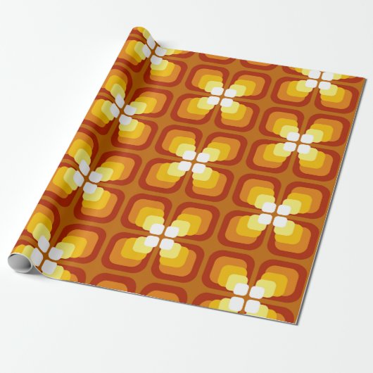Papier Cadeau Motif sans couture avec éléments floraux abstraits (Déroulé)