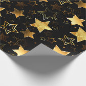 Papier Cadeau Motif sans couture avec étoiles d'or (Coin)