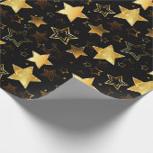 Papier Cadeau Motif sans couture avec étoiles d'or (Coin)
