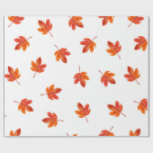 Papier Cadeau Motif sans couture avec feuilles d'automne. Aquare (Plat)