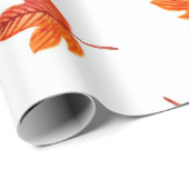 Papier Cadeau Motif sans couture avec feuilles d'automne. Aquare (Coin rond)