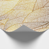 Papier Cadeau Motif sans couture avec feuilles or (Coin)