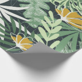 Papier Cadeau Motif sans couture avec feuilles tropicaux et fleu (Coin)