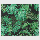 Papier Cadeau Motif sans couture avec feuilles tropicaux sur un  (Plat)