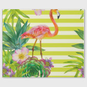 Papier Cadeau motif sans couture avec flamant rose et tr exotiq (Plat)