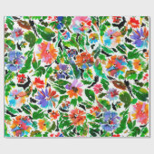 Papier Cadeau Motif sans couture avec fleurs (Plat)