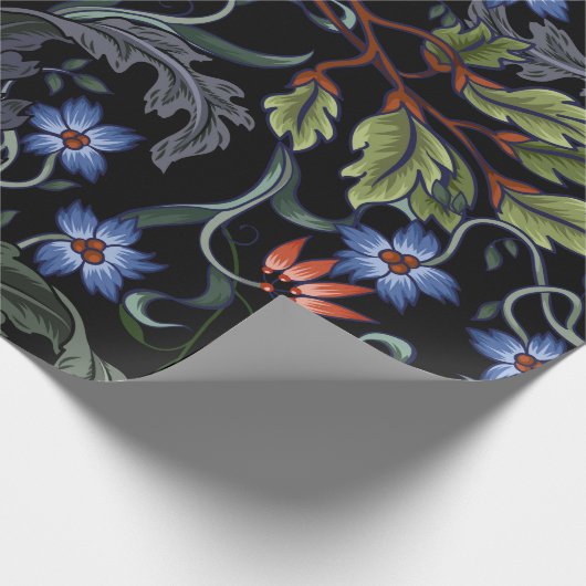 Papier Cadeau Motif sans couture avec fleurs dans le style art d (Coin)
