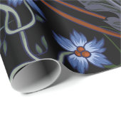 Papier Cadeau Motif sans couture avec fleurs dans le style art d (Coin rond)