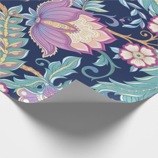 Papier Cadeau Motif sans couture avec fleurs décoratives stylisé (Coin)