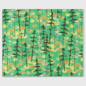 Papier Cadeau Motif sans couture avec forêt d'automne (Plat)