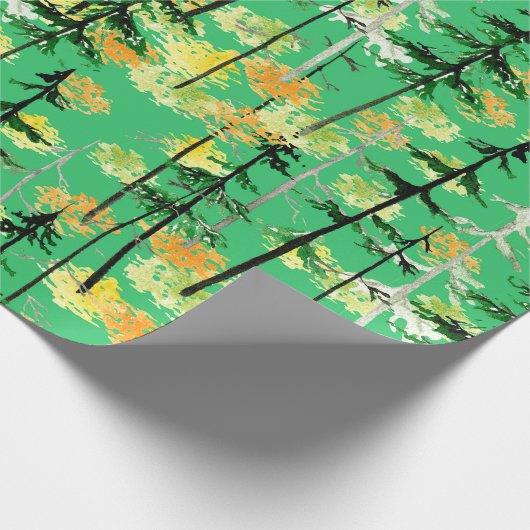 Papier Cadeau Motif sans couture avec forêt d'automne (Coin)