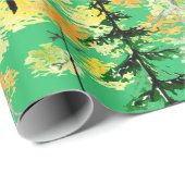 Papier Cadeau Motif sans couture avec forêt d'automne (Coin rond)