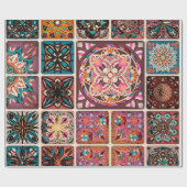 Papier Cadeau Motif sans couture avec mandalas décoratives. Vint (Plat)