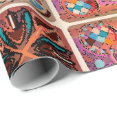 Papier Cadeau Motif sans couture avec mandalas décoratives. Vint (Coin rond)