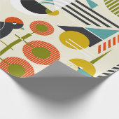 Papier Cadeau Motif sans couture avec oiseaux stylisés en bauh r (Coin)