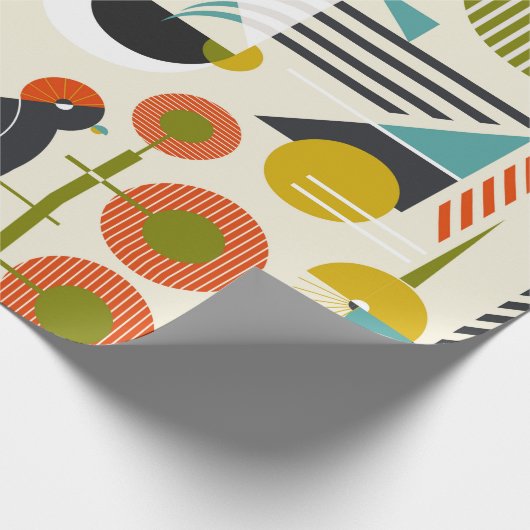 Papier Cadeau Motif sans couture avec oiseaux stylisés en bauh r (Coin)