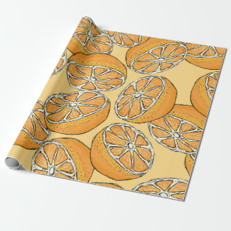 Papier Cadeau Motif sans couture avec oranges tranchées. illu vi