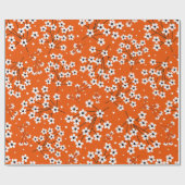 Papier Cadeau Motif sans couture avec petites fleurs blanches (Plat)