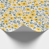 Papier Cadeau Motif sans couture avec petites fleurs jaunes (Coin)