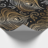 Papier Cadeau Motif sans couture avec plumes de paon. D libre (Coin)