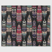 Papier Cadeau Motif sans couture avec plumes d'oiseaux. L'art tr (Plat)