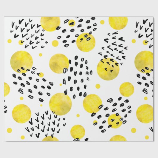 Papier Cadeau Motif sans couture avec pois aquarelle (Plat)