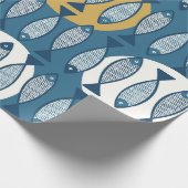 Papier Cadeau Motif sans couture avec poisson bleu inspiré de sc (Coin)