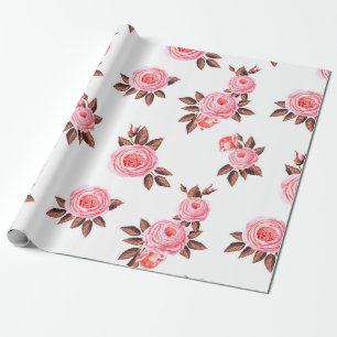 Papier Cadeau Motif sans couture avec rosesbeautiful, noir