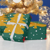 Papier Cadeau Motif sans couture avec sac cadeau de Noël stylisé